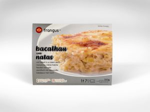 frangus, rei dos frangos, frangus food, bacalhau com natas, cod baked in cream suace, portuguese food, mediterranean food, deep frozen ready meal