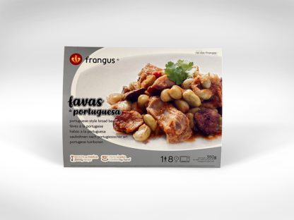 frangus, rei dos frangos, frangus food, broad beans, favas à portuguesa, portuguese food, mediterranean food, deep frozen ready meal