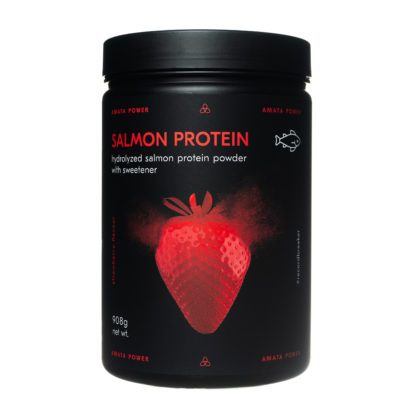 Amata Power Salmon Protein in strawberry flavor