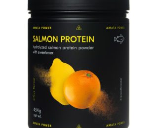 Amata Power Salmon Protein Powder in citrus flavor