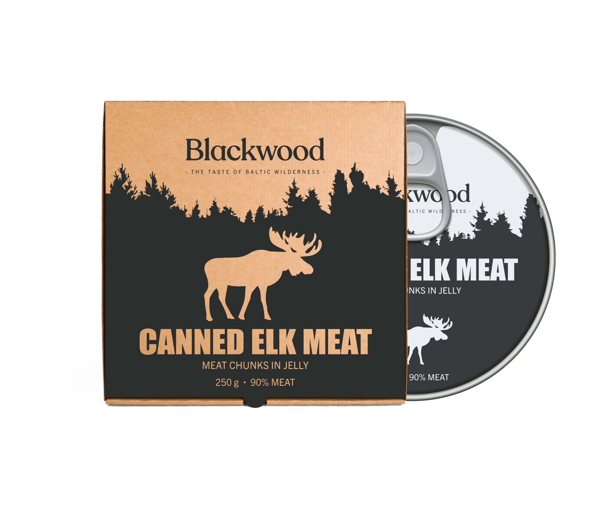 CANNED ELK MEAT, meat chunks in jelly, canned, sterilized, 12g