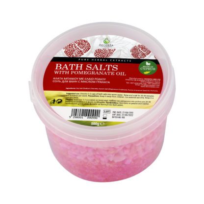 Sea salts with pomegranate oil